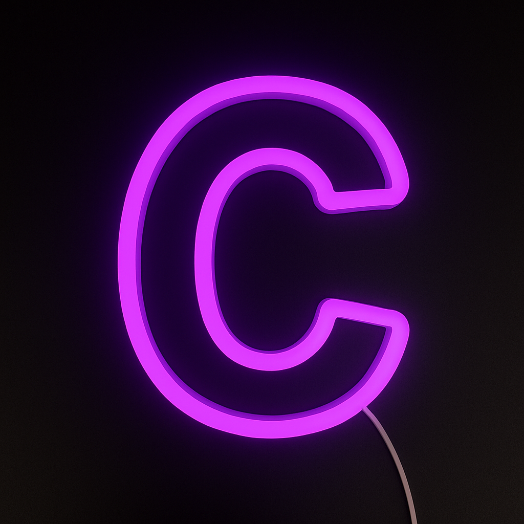 Faux Neon - Letter C