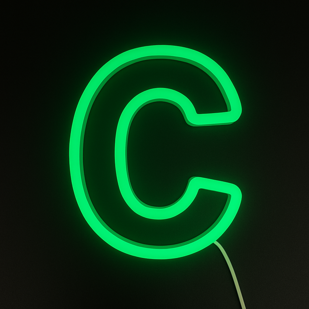 Faux Neon - Letter C
