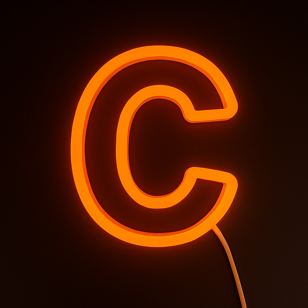 Faux Neon - Letter C