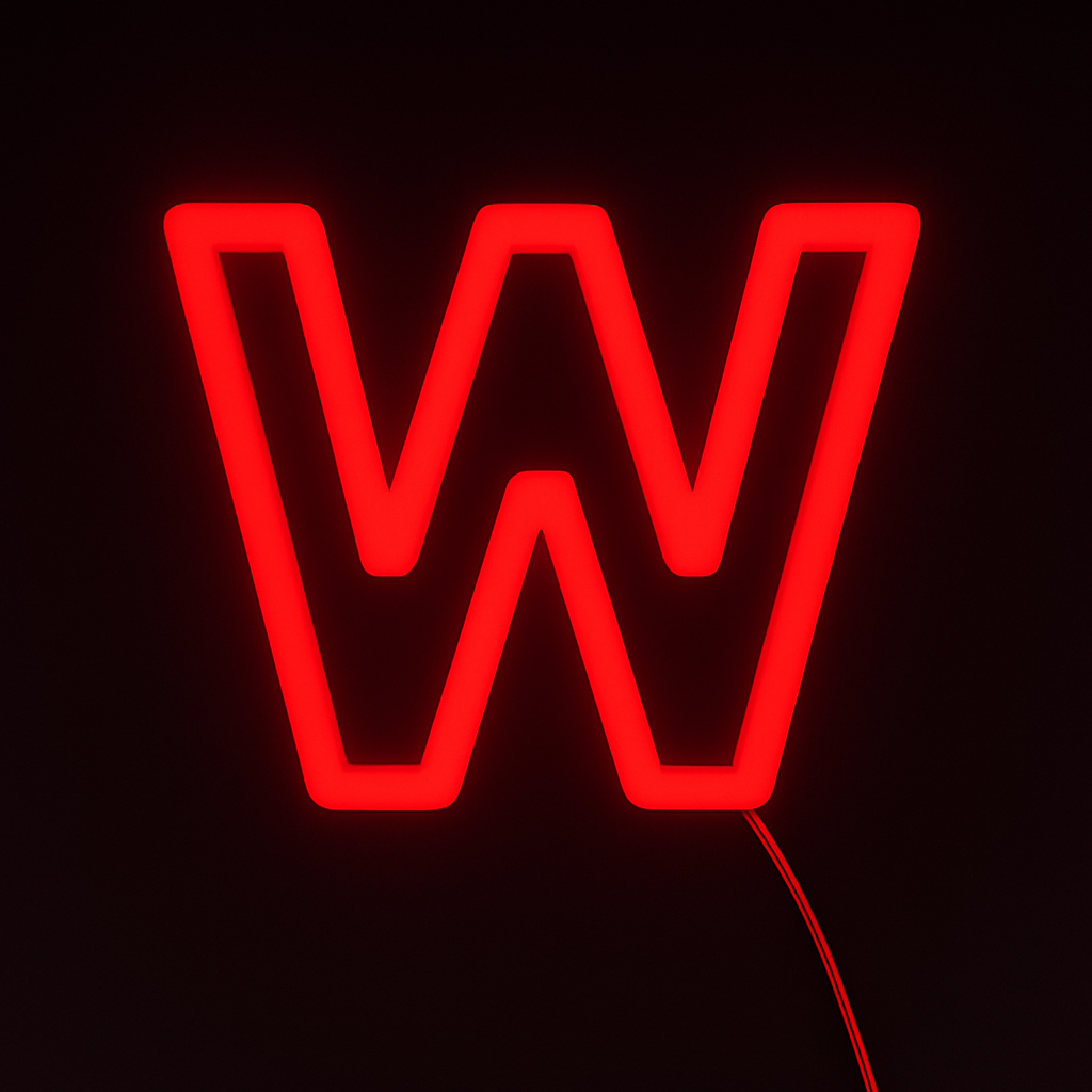 Faux Neon - Letter W
