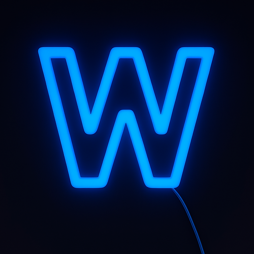 Faux Neon - Letter W