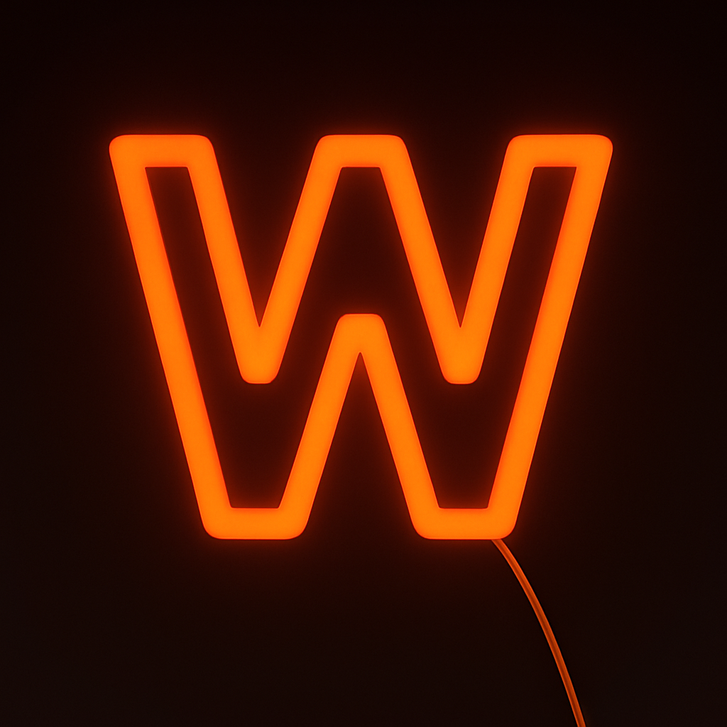 Faux Neon - Letter W