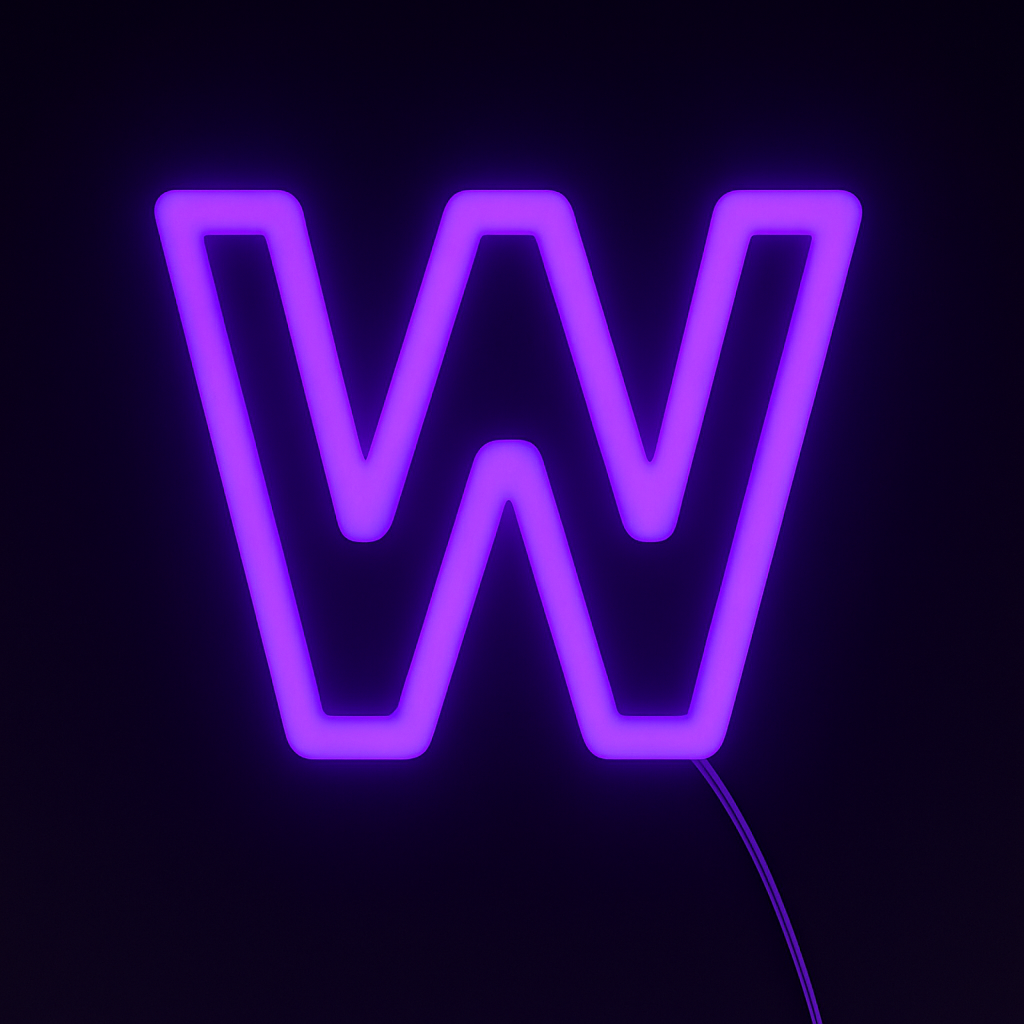 Faux Neon - Letter W