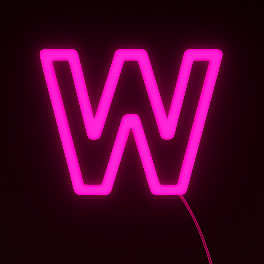 Faux Neon - Letter W