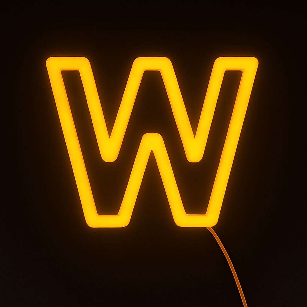 Faux Neon - Letter W