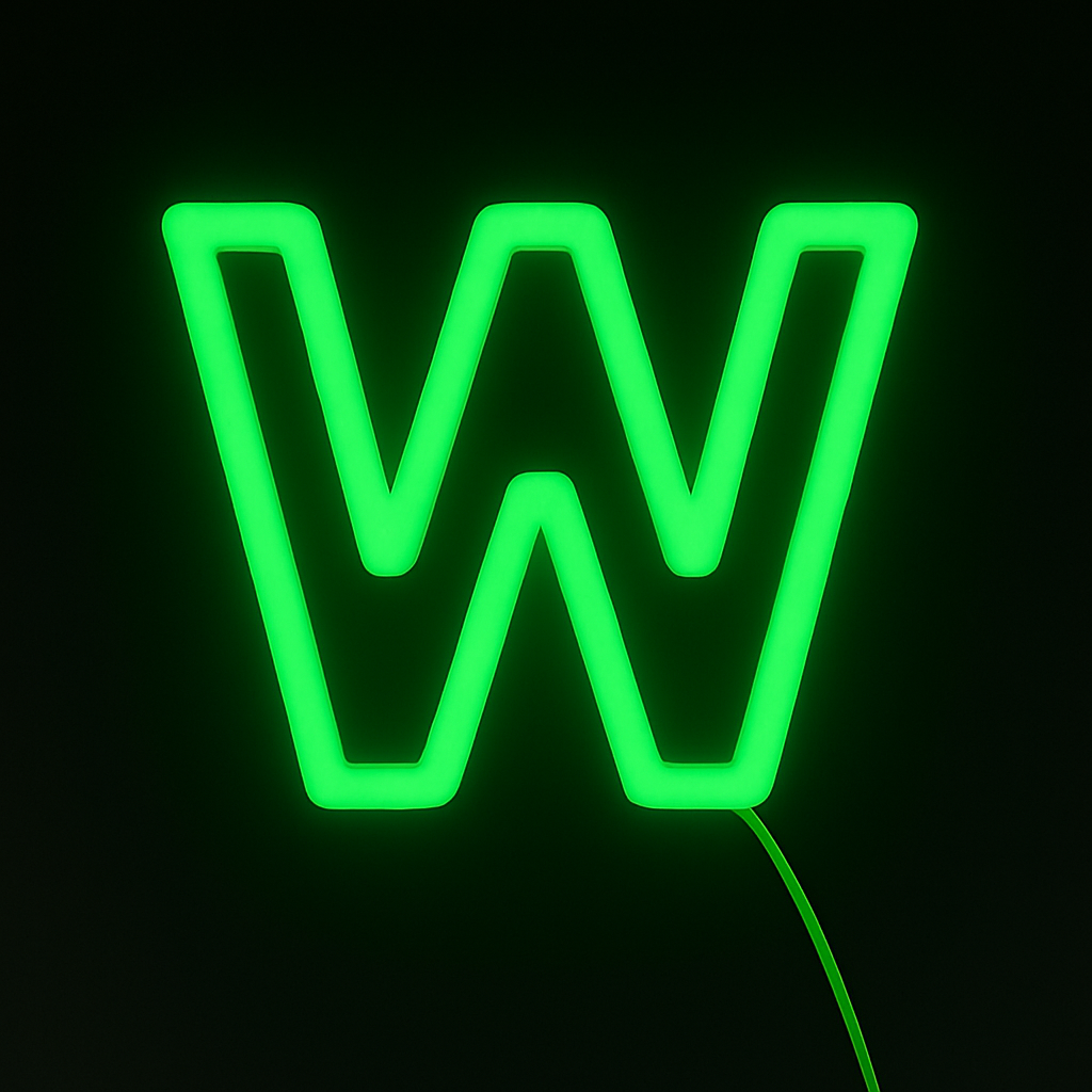 Faux Neon - Letter W