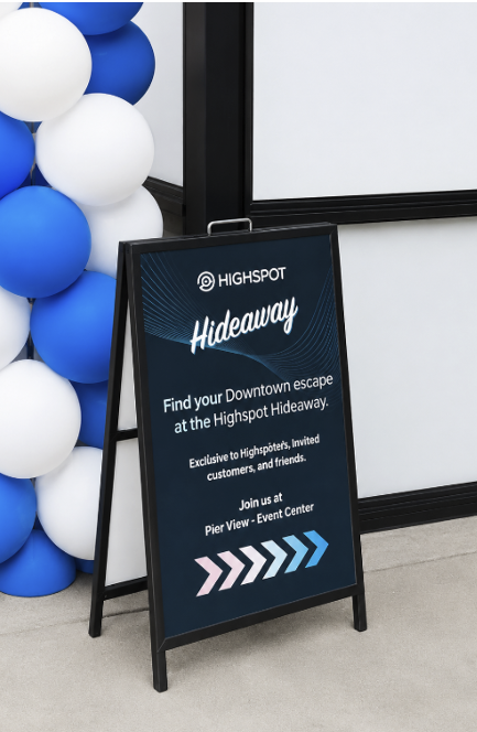 A-Frame Black Metal Sidewalk Sign with Double-Sided Inserts