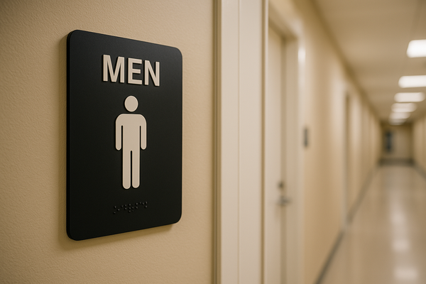 Men’s Restroom Signs in California. ADA Compliance, Door Symbols, and Design