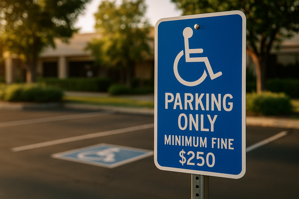 ADA Parking Signs in California. Requirements, Placement, and Durability