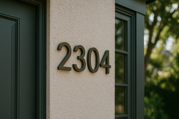House Address Numbers in California. Size, Placement, and Style Tips