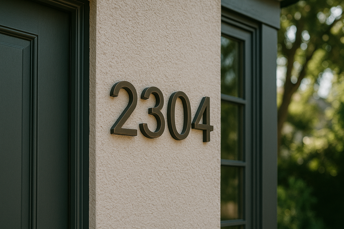 House Address Numbers in California. Size, Placement, and Style Tips