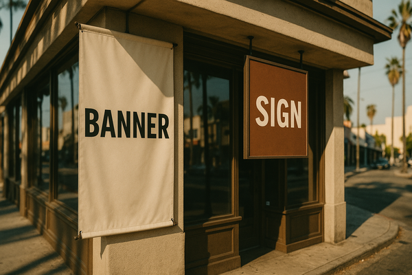 Banners Or Signs In California. When Each Format Makes Sense