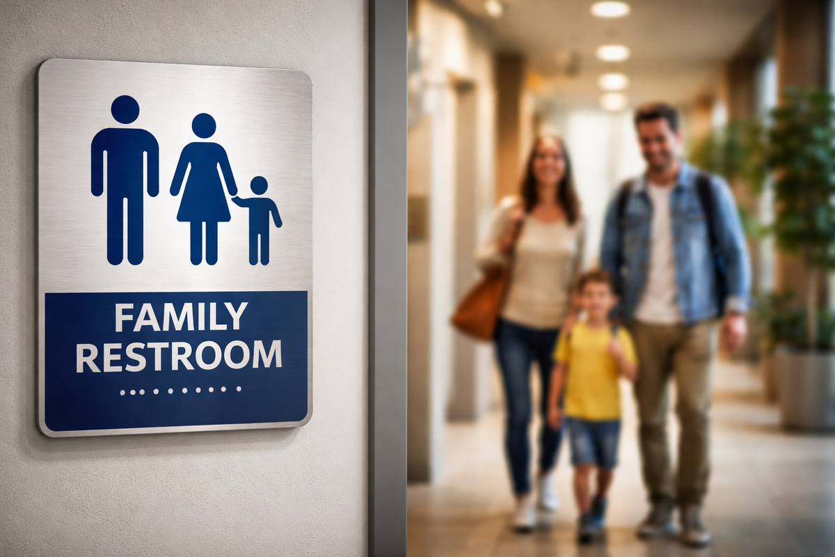 Family Restroom Signs In California. Comfort, Clarity And Compliance