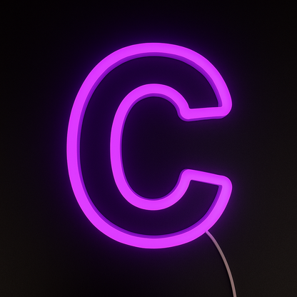 Faux Neon - Letter C
