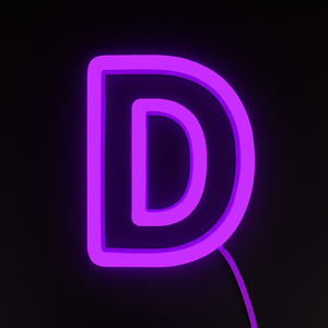 Faux Neon - Letter D