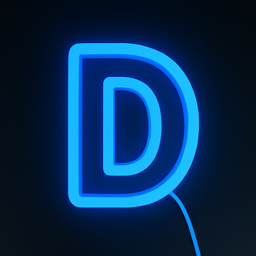 Faux Neon - Letter D