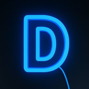 Faux Neon - Letter D
