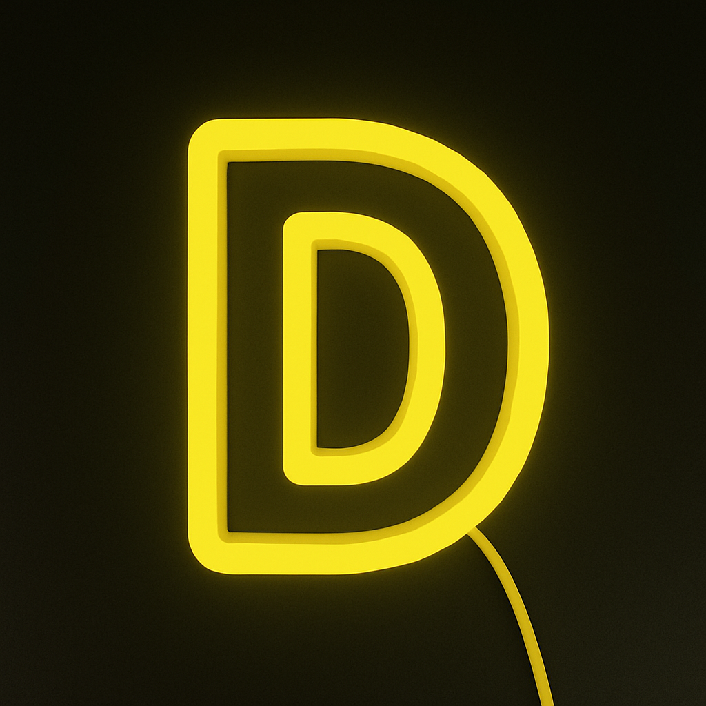Faux Neon - Letter D
