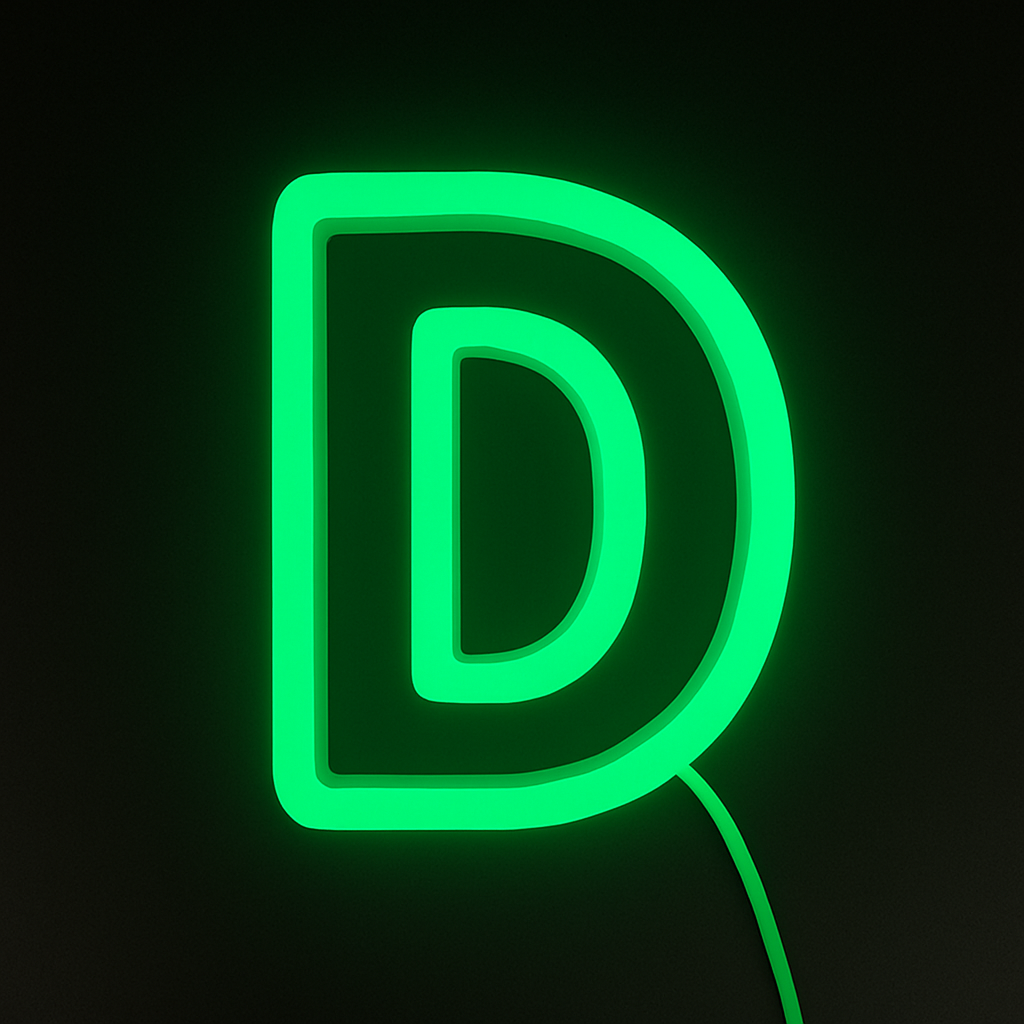 Faux Neon - Letter D