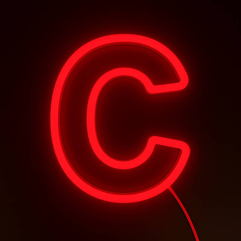 Faux Neon - Letter C