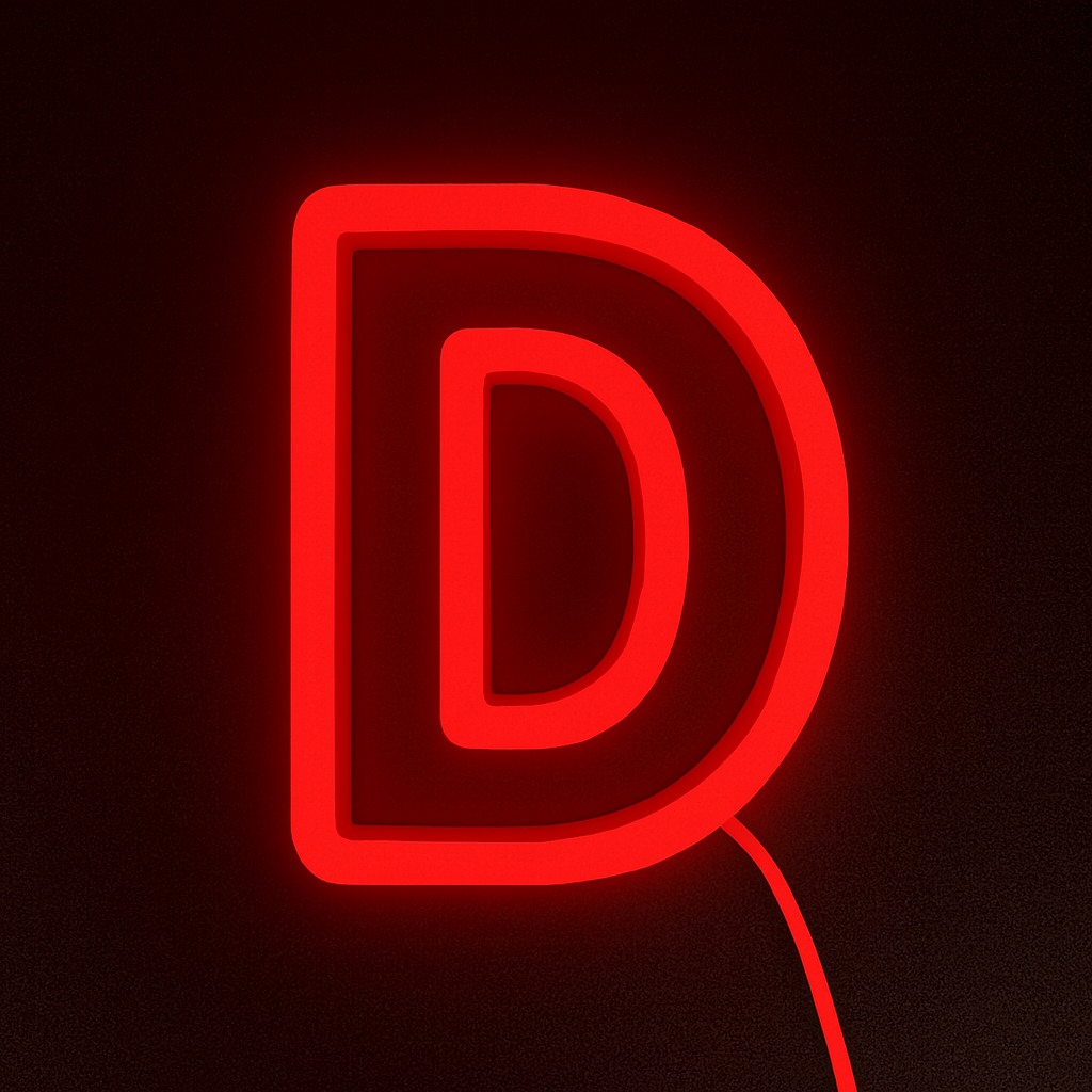 Faux Neon - Letter D