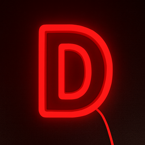 Faux Neon - Letter D