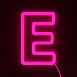 Faux Neon - Letter E