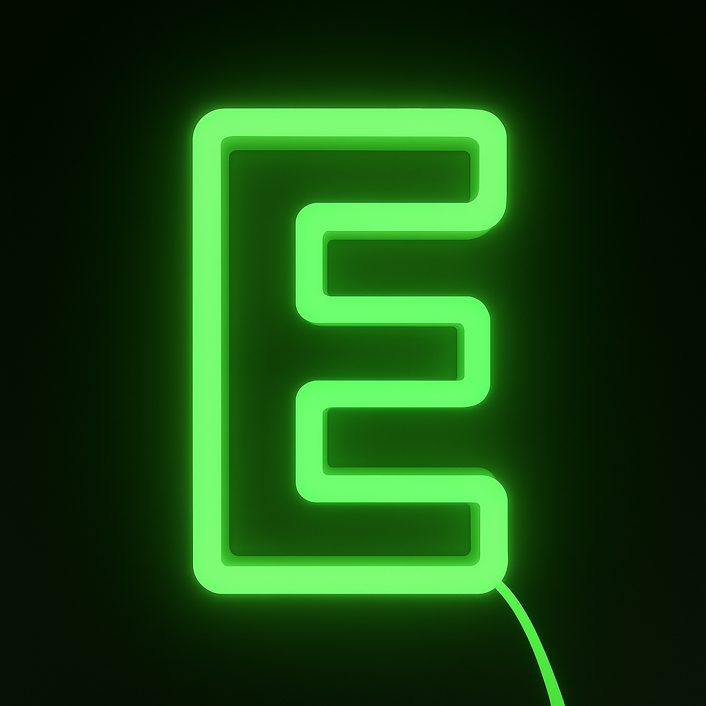 Faux Neon - Letter E