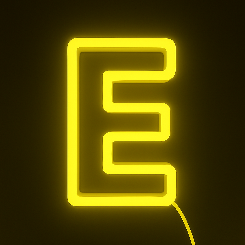 Faux Neon - Letter E