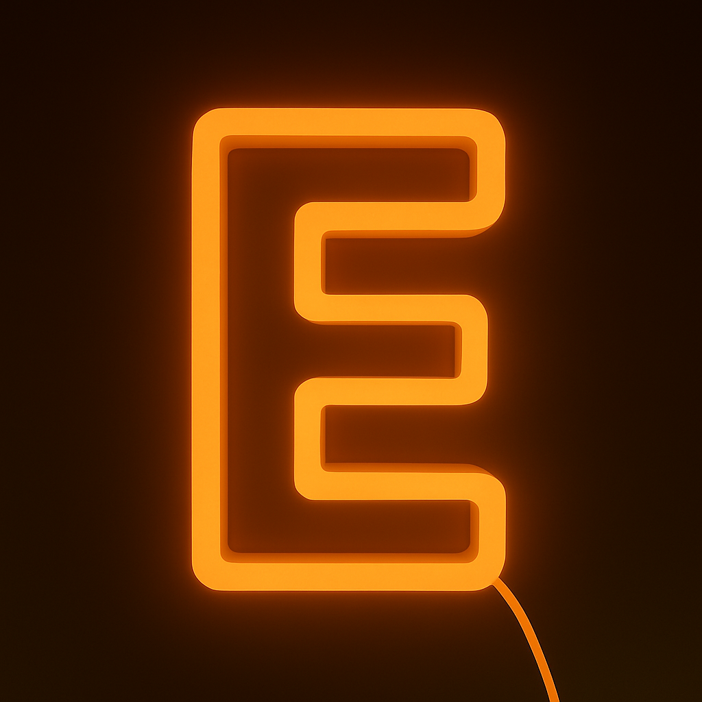 Faux Neon - Letter E