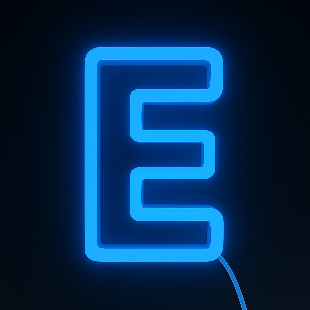 Faux Neon - Letter E