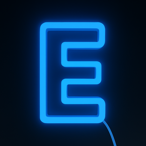 Faux Neon - Letter E