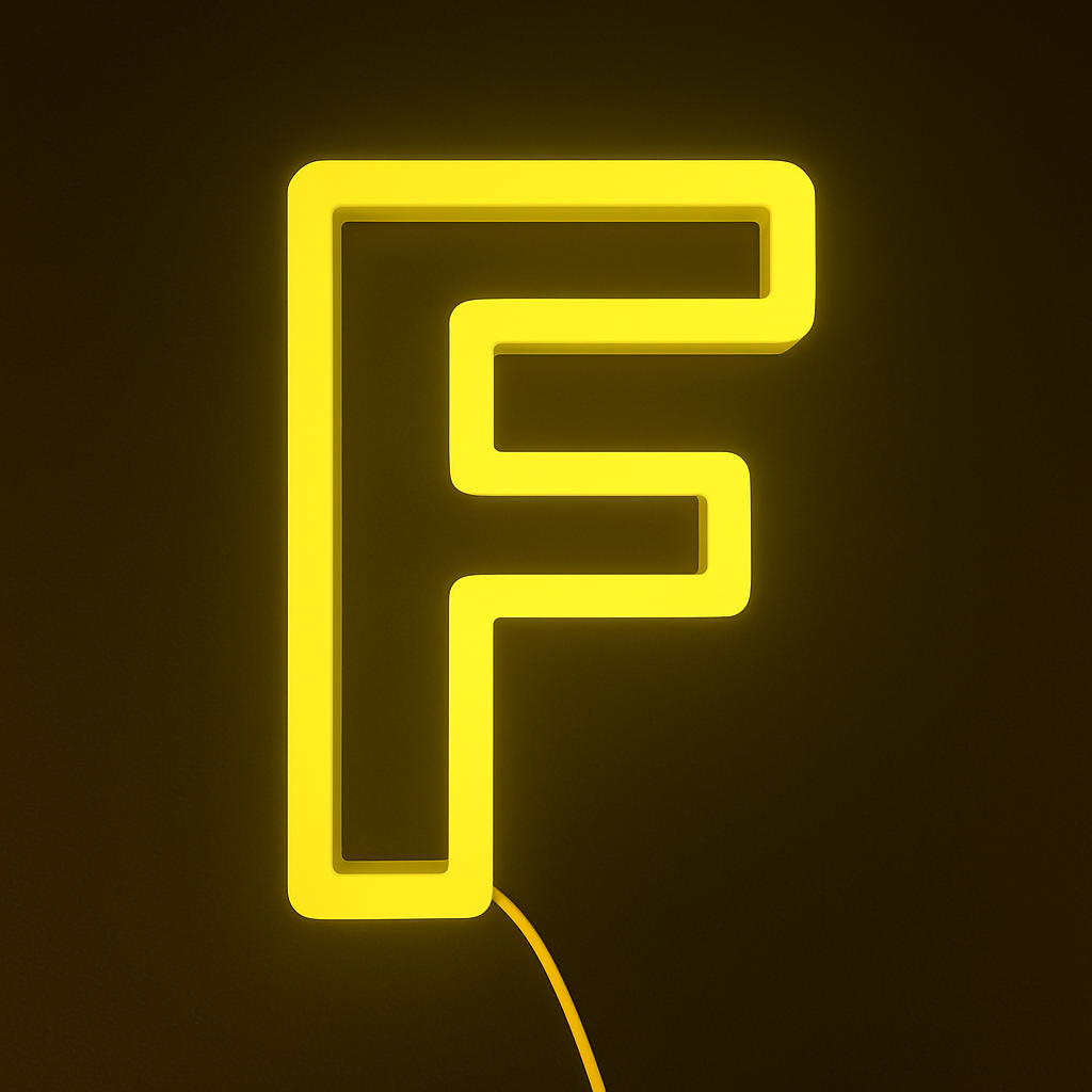Faux Neon - Letter F