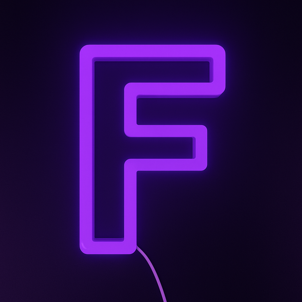 Faux Neon - Letter F