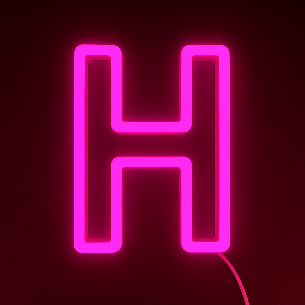 Faux Neon - Letter H