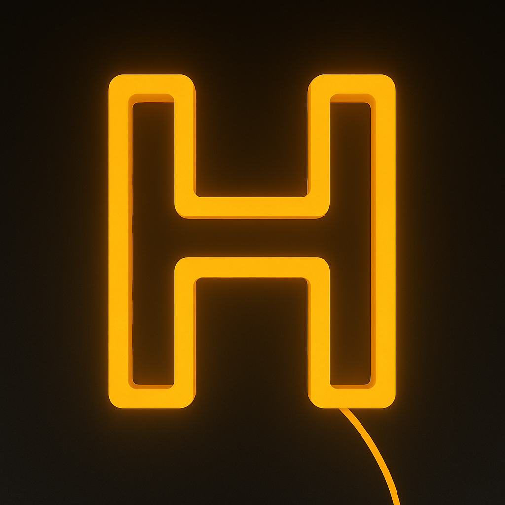 Faux Neon - Letter H
