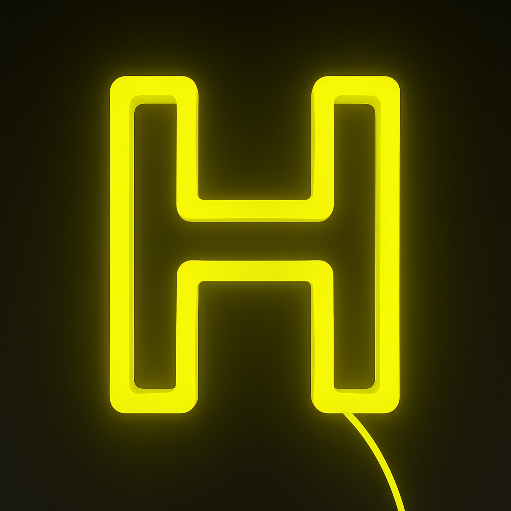 Faux Neon - Letter H