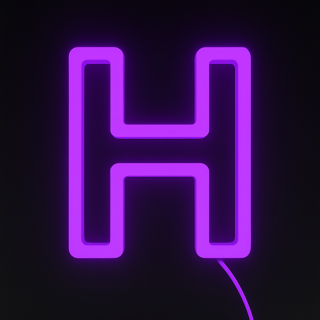 Faux Neon - Letter H