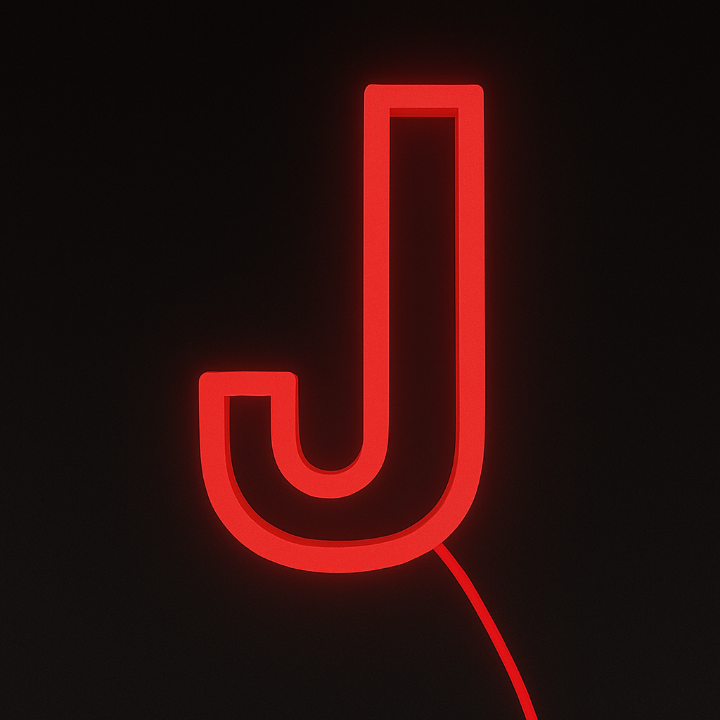 Faux Neon - Letter J