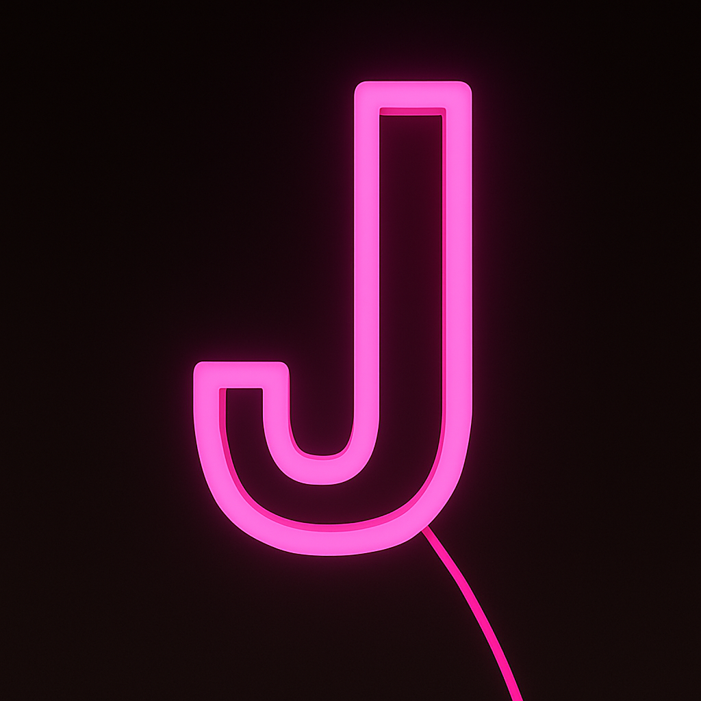 Faux Neon - Letter J