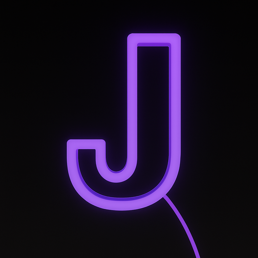 Faux Neon - Letter J