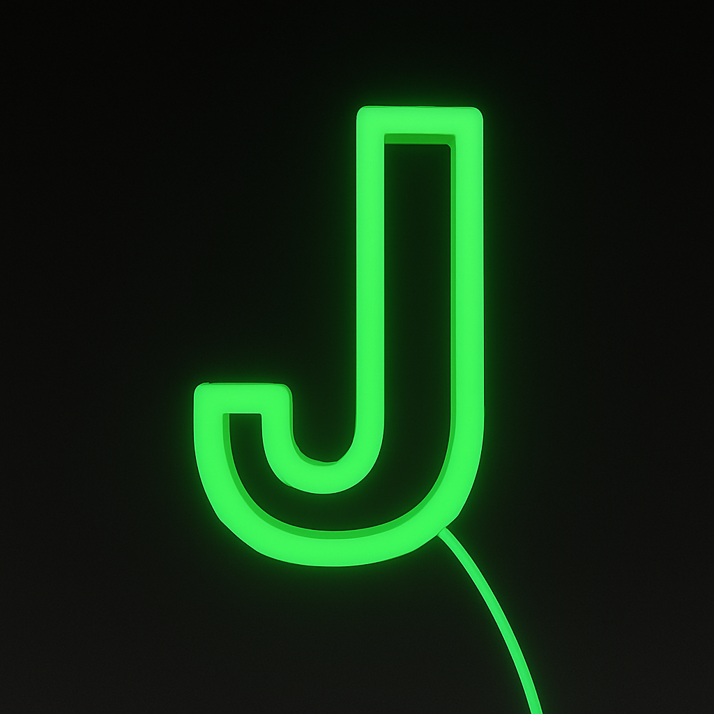 Faux Neon - Letter J