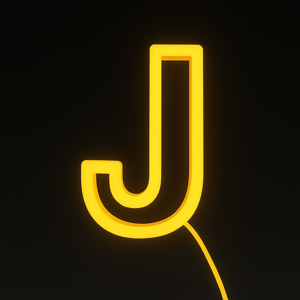Faux Neon - Letter J