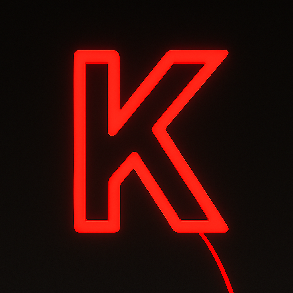 Martin Sign. Co Faux Neon Letter K Sign – Acrylic LED Light