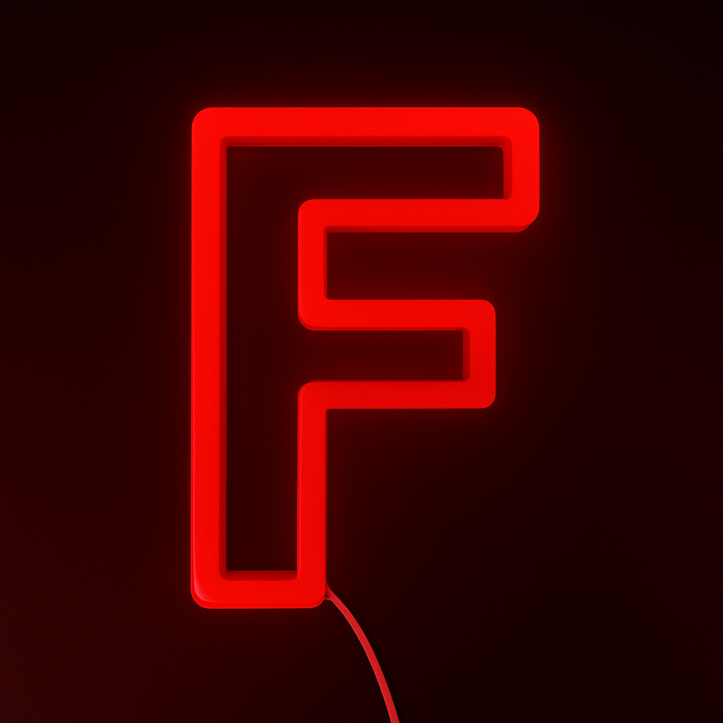 Faux Neon - Letter F