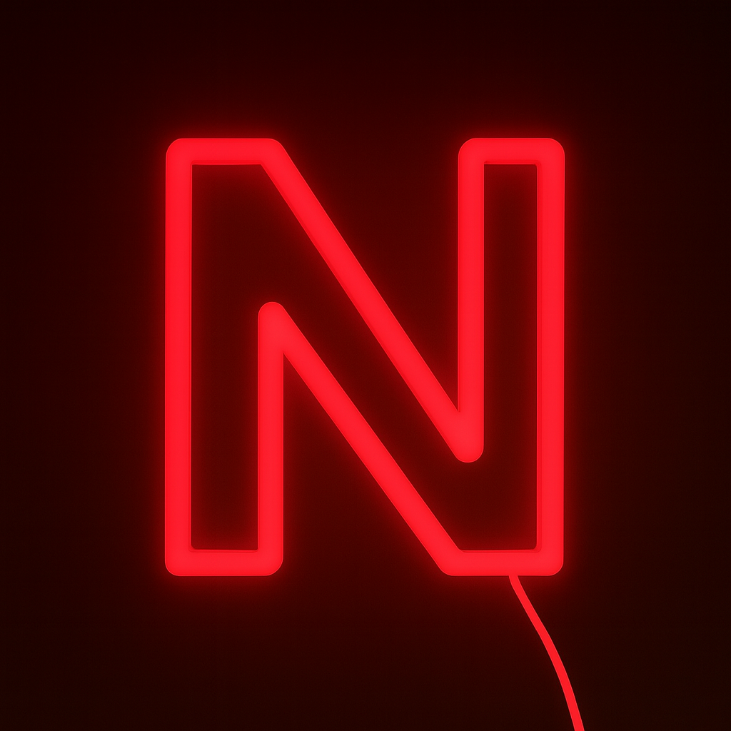 Faux Neon - Letter N