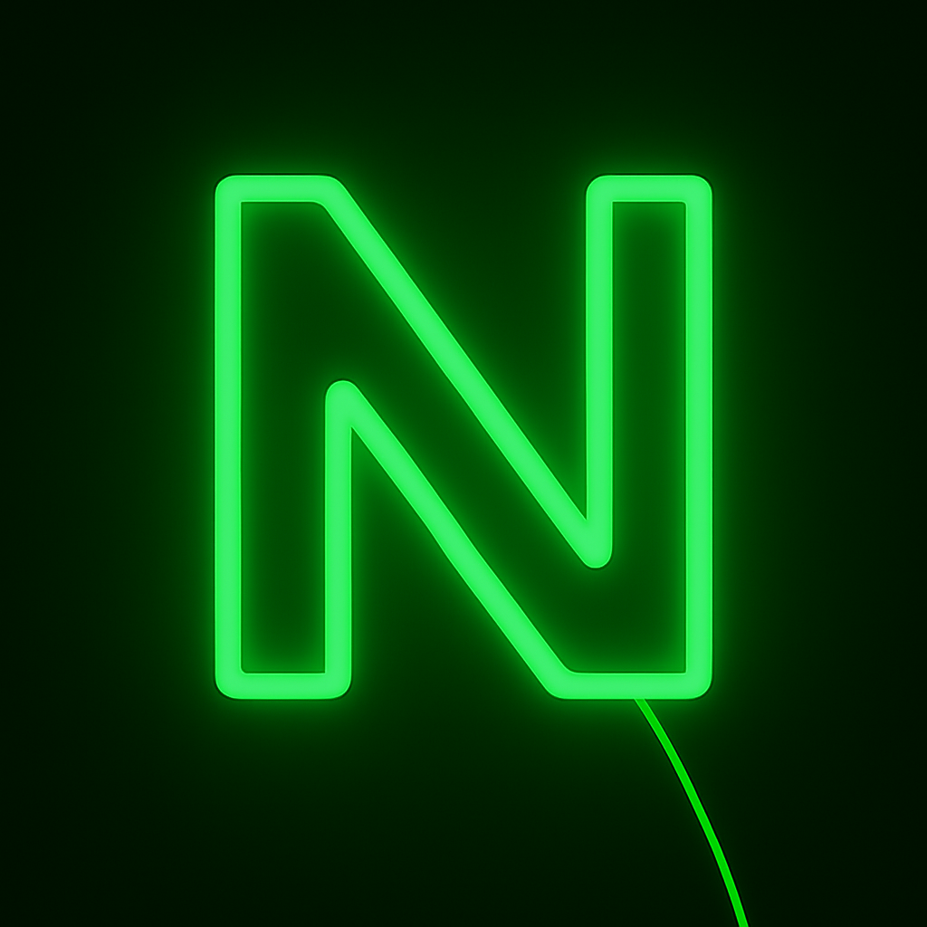 Faux Neon - Letter N