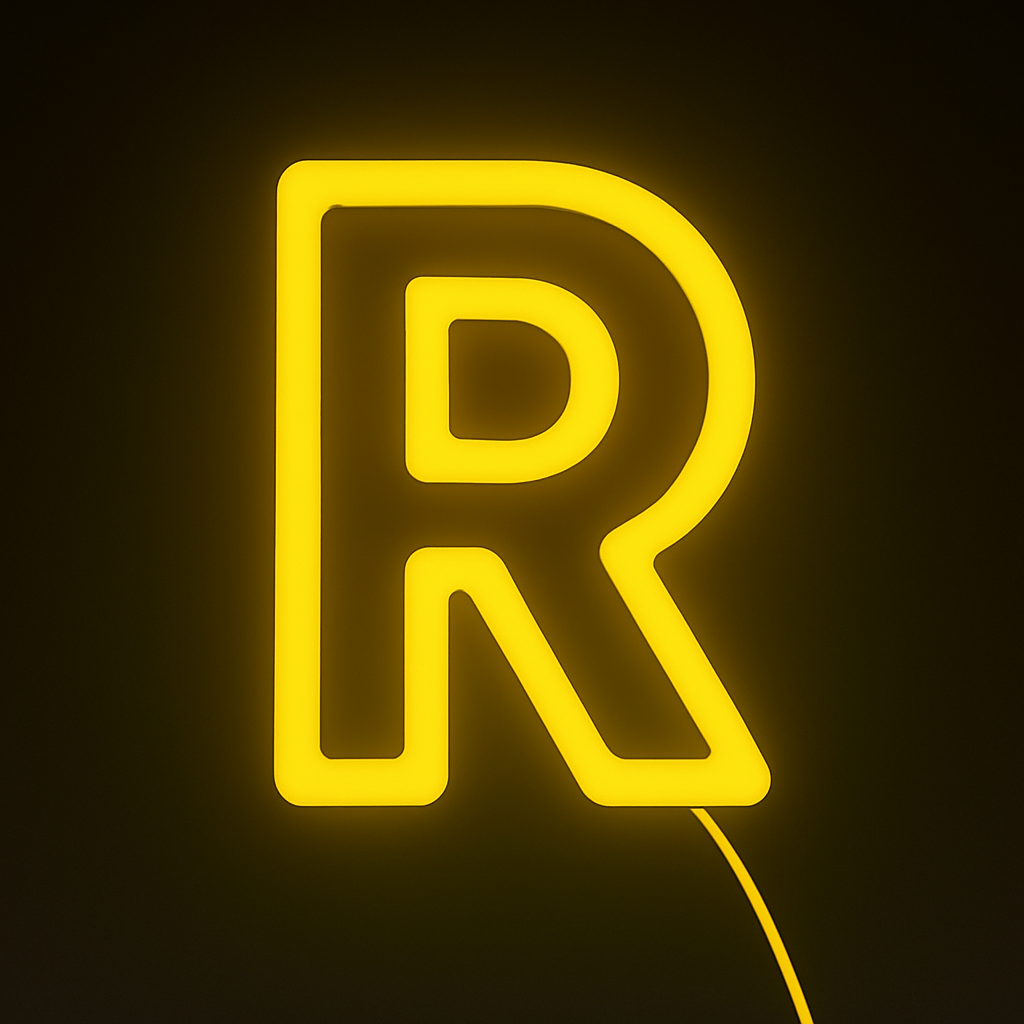 Martin Sign. Co Faux Neon Letter R Sign – Acrylic LED Light
