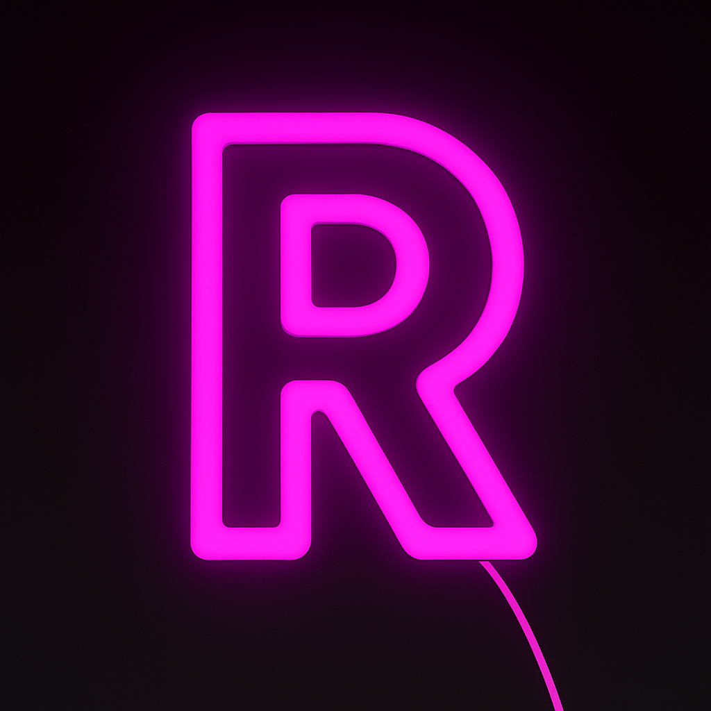 Faux Neon - Letter R
