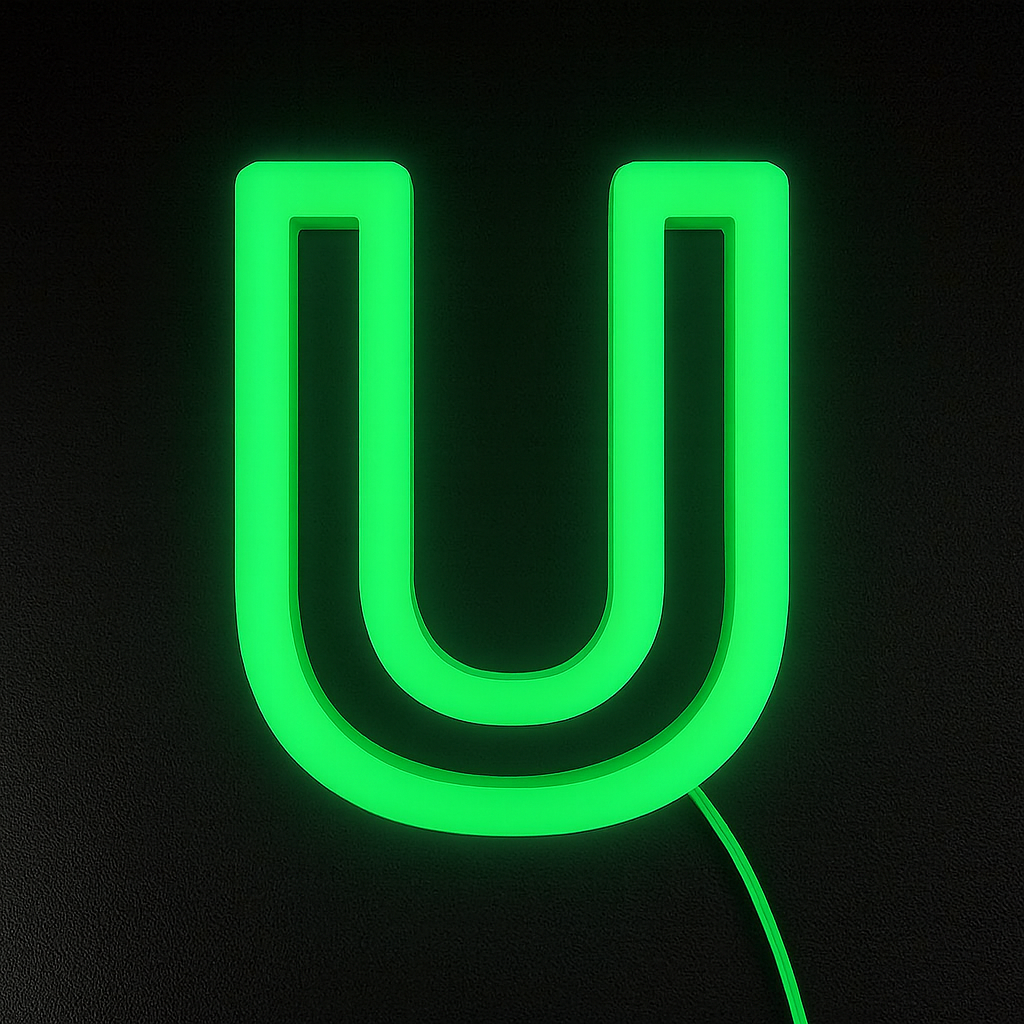 Faux Neon - Letter U